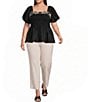 Skies Are Blue Plus Size Striped Wide Leg Pull On Pant - Image 3