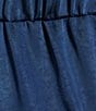 Color:Stone Navy - Image 3 - Plus Size Woven Satin Cowl Neck Sleeveless Elastic Waist Side Pocket Wide Leg Jumpsuit