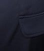 Color:Navy - Image 4 - Plus Size Woven Wide Leg Flap Pocket Cargo Satin Pant
