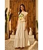 Skies Are Blue Poplin High Waist Tier Midi Skirt, Color:White - Image 5