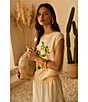 Skies Are Blue Poplin High Waist Tier Midi Skirt, Color:White - Image 6