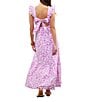 Skies Are Blue Printed V-Neck Flutter Sleeve Tiered Maxi Dress, Color:Pink Magnolia - Image 2