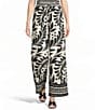 Skies Are Blue Printed Wide Leg Pull On Coordinating Pant - Image 1