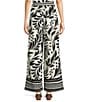 Skies Are Blue Printed Wide Leg Pull On Coordinating Pant - Image 2