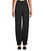 Skies Are Blue Recycled High Waisted Front Pleat Cuffed Hem Pants - Image 2