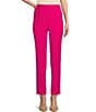 Color:Berry Pink - Image 1 - Recycled Mid Rise Elastic Waist Tapered Pants