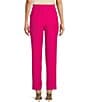 Color:Berry Pink - Image 2 - Recycled Mid Rise Elastic Waist Tapered Pants