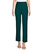 Color:Hunter Green - Image 1 - Recycled Mid Rise Elastic Waist Tapered Pants