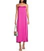 Color:Rose Violet - Image 1 - Recycled Satin Square Neck Sleeveless Maxi Dress