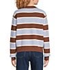 Skies Are Blue Rugby Striped Collared Split V-Neck Long Sleeve Sweater Knit Top - Image 2