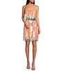 Color:Peach - Image 3 - Sequin Fringe Mini Skirt