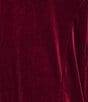 Skies Are Blue Velvet Notch Lapel Long Sleeve Duster Coat, Color:Burgundy - Image 6