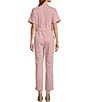 Color:Fondant Pink - Image 2 - Wing Collar Short Cuffed Sleeve Hidden Zipper Front Belted Utility Flight Suit