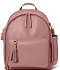 Color:Pink - Image 1 - Greenwich Tasseled Vegan Leather Backpack Diaper Bag