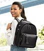 Color:Black - Image 6 - Greenwich Tasseled Vegan Leather Backpack Diaper Bag