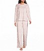 Sleep Sense Animal Print Velour Drawstring Elastic Waist Coordinating Sleep Pants - Image 3