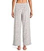 Sleep Sense Animal Print Velour Drawstring Tie Coordinating Sleep Pants, Color:Pink Animal - Image 2