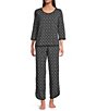 Sleep Sense Black Geo Print Coordinating Sleep Pants, Color:Black Geo - Image 3