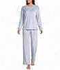 Sleep Sense Blue Dots Print Velour Drawstring Tie Coordinating Sleep Pants - Image 3
