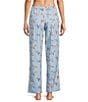 Sleep Sense Blue Duck Print Woven Twill Drawstring Tie Coordinating Sleep Pants - Image 2