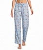 Sleep Sense Blue Duck Print Woven Twill Drawstring Tie Coordinating Sleep Pants - Image 1