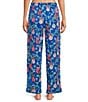 Sleep Sense Blue Ornament Print Flannel Drawstring Tie Coordinating Holiday Sleep Pants - Image 2