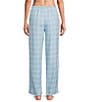 Sleep Sense Blue Plaid Yarn Dye Cotton Portuguese Flannel Drawstring Tie Coordinating Sleep Pants - Image 2