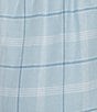 Sleep Sense Blue Plaid Yarn Dye Cotton Portuguese Flannel Drawstring Tie Coordinating Sleep Pants - Image 3