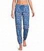 Sleep Sense Blue Woods Print Drawstring Tie Coordinating Knit Sleep Joggers - Image 1