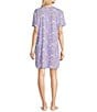 Sleep Sense Butterfly Print Short Sleeve Crew Neck Knit Nightshirt, Color:Spring Butterflies - Image 2