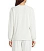 Sleep Sense Cable Knit Print Velour Long Sleeve Crew Neck Coordinating Sleep Top - Image 2