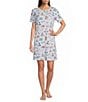 Sleep Sense Camping Dogs Print Short Sleeve Crew Neck Knit Nightshirt - Image 1