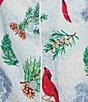 Sleep Sense Cardinal Print Flannel Long Sleeve Notch Collar Coordinating Button-Front Holiday Sleep Top, Color:Cardinals - Image 4
