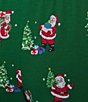 Sleep Sense Classic Santa Print Knit Drawstring Coordinating Sleep Pants - Image 4
