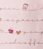 Sleep Sense Coffee Script Print Short Sleeve Scoop Neck Knit Coordinating Sleep Top, Color:Coffee Script - Image 4