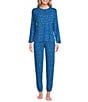 Sleep Sense Confetti Dot Knit Drawstring Tie Coordinating Sleep Joggers - Image 3