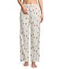 Sleep Sense Cowboy Snowman Print Flannel Drawstring Tie Coordinating Holiday Sleep Pants, Color:Cowboy Snowman - Image 1
