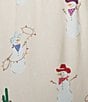 Sleep Sense Cowboy Snowman Print Flannel Drawstring Tie Coordinating Holiday Sleep Pants, Color:Cowboy Snowman - Image 3