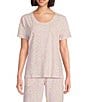 Sleep Sense Daisy Print Short Sleeve Scoop Neck Coordinating Knit Sleep Top, Color:Sweet Daisy - Image 1