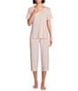 Sleep Sense Daisy Print Short Sleeve Scoop Neck Coordinating Knit Sleep Top, Color:Sweet Daisy - Image 3