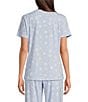 Sleep Sense Dandelion Print Short Sleeve Scoop Neck Coordinating Knit Sleep Top, Color:Dandelions - Image 2