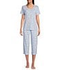 Sleep Sense Dandelion Print Short Sleeve Scoop Neck Coordinating Knit Sleep Top, Color:Dandelions - Image 3