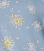 Color:Dandelions - Image 4 - Dandelion Print Short Sleeve Scoop Neck Knit Coordinating Sleep Top