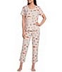 Sleep Sense Dog Daycare Print Coordinating Knit Sleep Crop Pants - Image 3