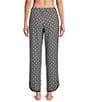 Sleep Sense Drawstring Tie Coordinating Knit Sleep Pants, Color:Black Tile Print - Image 2