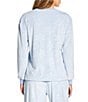 Sleep Sense Embossed Snowflake Print Velour Long Sleeve Crew Neck Coordinating Holiday Sleep Top, Color:Snowflake - Image 2
