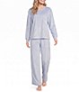 Sleep Sense Embossed Snowflakes Print Velour Drawstring Elastic Waist Coordinating Holiday Sleep Pants - Image 3