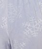 Sleep Sense Embossed Snowflakes Print Velour Drawstring Elastic Waist Coordinating Holiday Sleep Pants - Image 4
