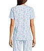 Sleep Sense Flamingo Print Short Sleeve Scoop Neck Coordinating Sleep Top, Color:Flamingos - Image 2