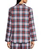 Sleep Sense Flannel Long Sleeve Notch Collar Coordinating Button Front Holiday Sleep Top - Image 2